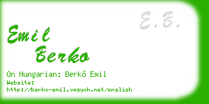 emil berko business card